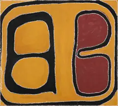 Untitled by Paddy Bedford, 1998, ochres and pigment with acrylic binder on Belgian linen, sold Nov 2016