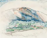 Bulli Landscape by Grace Cossington Smith, c.1930, coloured pencil on paper, sold Sep 2016