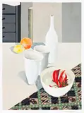 Ceramics With Coral Flower by Cressida Campbell, 1996, hand-painted woodblock print, sold Sep 2016