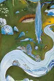 Blue And Green Paddock by Brett Whiteley, 1979, oil, collage and mixed media on canvas board, sold Sep 2016