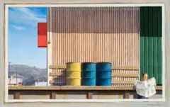 Second Study For Morning, Yarragon Siding by Jeffrey Smart, 1983, oil and synthetic polymer paint on card on composition board, sold Sep 2016