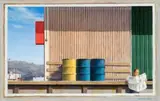Second Study For Morning, Yarragon Siding by Jeffrey Smart, 1983, oil and synthetic polymer paint on card on composition board, sold Sep 2016
