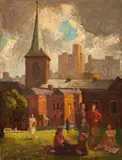 St James’ Church, Sydney by Roland Wakelin, 1949, oil on board, sold Sep 2016