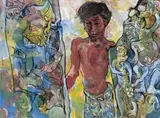 Temple Carvings, Bali by Donald Friend, c.1984, ink, watercolour and gouache on card on board, offered Sep 2016