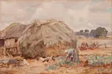 Haystack, Hahndorf by Hans Heysen, watercolour on paper, offered Sep 2016