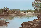 Horseman, Palmer River by Ray Crooke, 1969, oil on composition board, offered Sep 2016