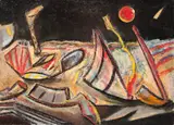 Drawing (Landscape And Comet) by Peter Booth, 1986, pastel on paper, sold Sep 2016