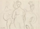Study For The Tattooed Lady by William Dobell, 1941, pencil on paper, offered Sep 2016