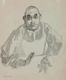 Sketch Of Joe by Russell Drysdale, 1950, pen and ink and watercolour on paper, sold Sep 2016