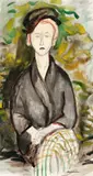 Young Lady Seated by Russell Drysdale, c.1930s, watercolour on paper, sold Sep 2016