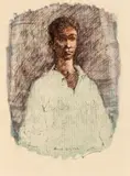 The Young Half Caste by Russell Drysdale, 1967, pen and ink and watercolour on paper, sold Sep 2016