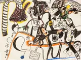 Untitled by John Olsen, 1967, watercolour, ink and pastel on paper, sold Sep 2016