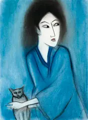 Geisha by Robert Dickerson, c.1990, pastel and charcoal on paper, sold Sep 2016