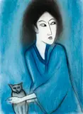 Geisha by Robert Dickerson, c.1990, pastel and charcoal on paper, sold Sep 2016