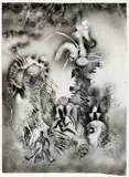 A Slow Journey, Just The Worst Time Of The Year by James Gleeson, 1978, ink, photography and collage on paper, sold Sep 2016