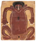 Arkula Spirit Being by Charlie Numbulmoore, 1970, natural earth pigments on cardboard, offered May 2016
