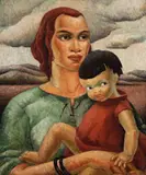 Gypsy Mother by Sheila Hawkins, c.1939, oil on linen, sold May 2016