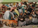 Catalan Market by Sheila Hawkins, c.1939, oil on canvas, sold May 2016