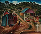 Hill Train Terminus Ferntree Gully by Alan Sumner, 1948, oil on canvas, sold May 2016
