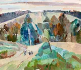 Evening Landscape At Pentecost by Grace Cossington Smith, c. 1930s, oil on board, sold May 2016