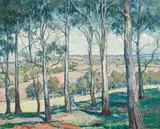 Through The Gum Trees, Toongabbie by Hilda Rix Nicholas, c.1920, oil on canvas, sold May 2016