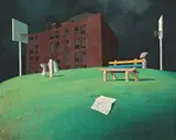 The Park by Jeffrey Smart, 1960, oil on plywood, sold May 2016
