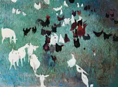 Farmyard by William Robinson, 1978, oil on canvas, sold May 2016