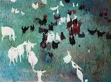 Farmyard by William Robinson, 1978, oil on canvas, sold May 2016