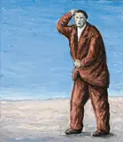 Painting 1997 (Figure Scratching Head) by Peter Booth, 1997, oil on canvas, sold May 2016