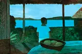 Fijian Island Village by Ray Crooke, oil on linen, sold May 2016