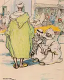 Moroccan Scene Tangiers by Hilda Rix Nicholas, c.1913, pastel on paper, sold May 2016