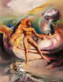 Man In Psychoscape by James Gleeson, oil on composition board, sold May 2016