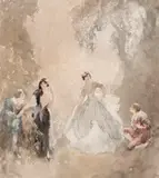 Lovers by Norman Lindsay, c.1920s, watercolour on paper, sold May 2016