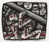 Stations Of The Cross by Reg Mombassa, 2008, charcoal and coloured pencil on paper, sold May 2016