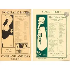 The Yellow Book, janvier 1895 et avril 1897 2 chromolithographies. Non entoilées. Sans imp by Aubrey Vincent Beardsley, Affiche anglaise, sold Apr 2025