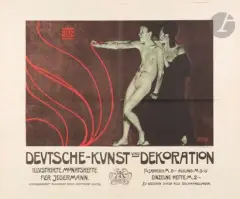 Deutsche-Kunst und Dekoration, 1898 Chromolithographie. Non entoilée by Joseph Rudolf Witzel, Affiche, sold Apr 2025