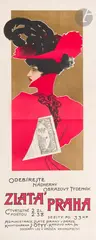 Zlata Praha, 1898 Chromolithographie. Non entoilée Sans imp. Non by Victor Oliva, Affiche au temps de l’Art nouveau, p, sold Apr 2025