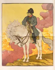 Napoléon pour le Century Magazine avec le Wooly Horse, 1894. Avant la lettre. Chromolithographie. Non entoilée. Belles couleurs. Petites déchirures dans les mar by Eugene Grasset, Affiche au temps de l’Art nouveau, p, sold Apr 2025