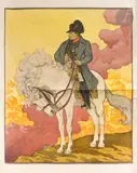 Napoléon pour le Century Magazine avec le Wooly Horse, 1894. Avant la lettre. Chromolithographie. Non entoilée. Belles couleurs. Petites déchirures dans les mar by Eugene Grasset, Affiche au temps de l’Art nouveau, p, sold Apr 2025