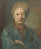 Portrait d’artiste by Jean-Baptiste Perronneau, Pastel sur papier marouflé sur toile, sold Mar 2025