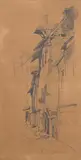 Vue de la rue Jerzuel (à Dinan) by Eugène Isabey, Crayon noir, sold Mar 2025