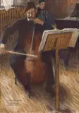 Portrait de Louis Dumas au violoncelle by Georges Paul Leroux, 1877, Aquarelle gouachée sur esquisse de pierre noire et estompe, sold Mar 2025
