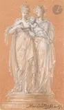 Projet de by Albert-Ernest Carrier-Belleuse, Pastel et mine de plomb, sold Mar 2025