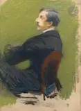 Portrait de Maurice Barrès by Amélie Beaury-Saurel, 1880, Pastel, sold Mar 2025