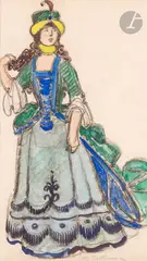 Élégante by Maxime Dethomas, Gouache et fusain, sold Mar 2025