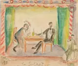 Stravinsky, L’Histoire du soldat by René Victor Auberjonois, Aquarelle sur traits de crayon, sold Mar 2025