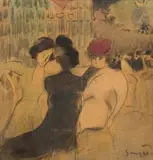Femme au jardin by Joaquim Sunyer, Fusain et aquarelle, sold Mar 2025