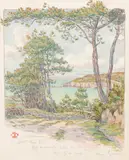 Presqu’île de Crozon by Henri Rivière, Aquarelle sur traits de crayon noir, sold Mar 2025