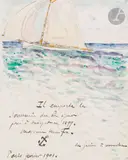 Voilier sur la mer près de Morgat by Maxime Maufra, 1901, Aquarelle sur traits de crayon noir, sold Mar 2025