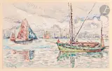 Les Bateaux by Paul Signac, vers 1930, Aquarelle sur traits de crayon noir, sold Mar 2025